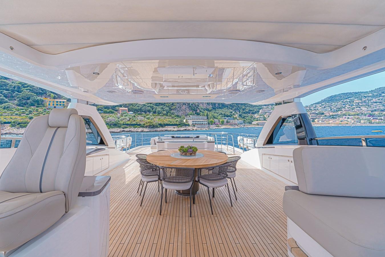 inside of a car aboard AVALON Yacht for Sale