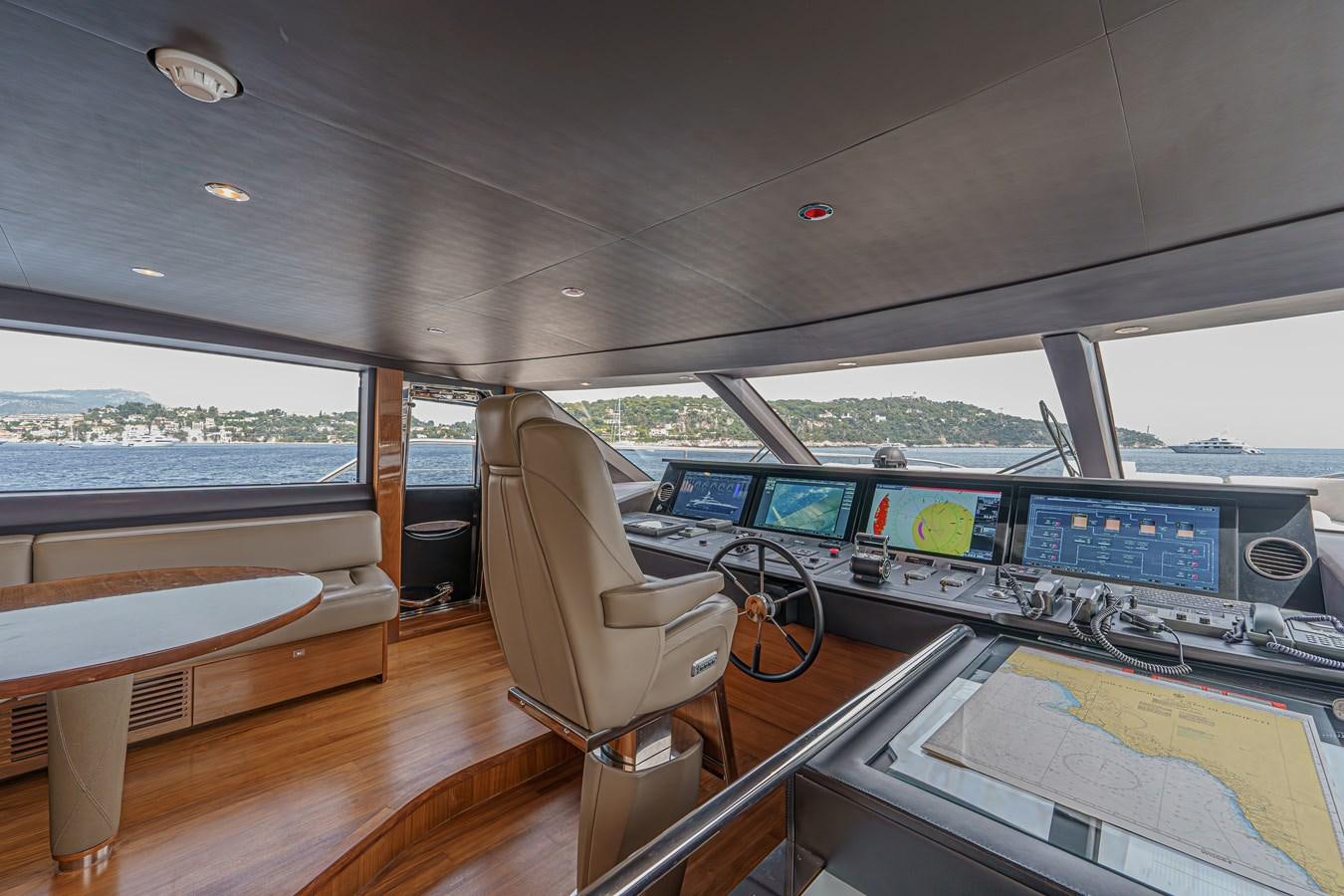 inside of a car aboard AVALON Yacht for Sale