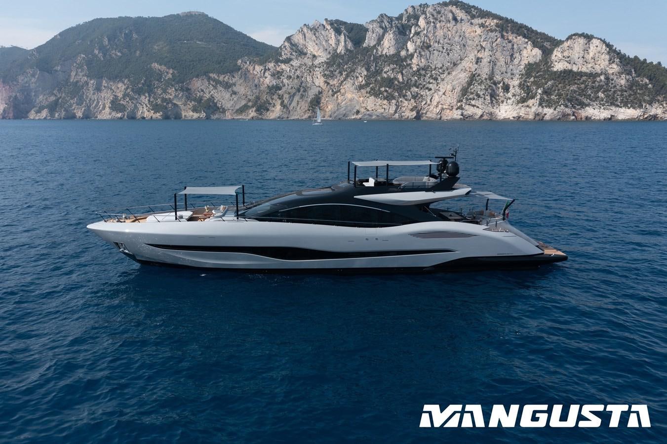 a boat in the water aboard MANGUSTA 104 REV#4 - NEW&DEMO Yacht for Sale