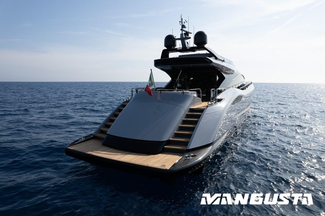 a boat in the water aboard MANGUSTA 104 REV#4 - NEW&DEMO Yacht for Sale