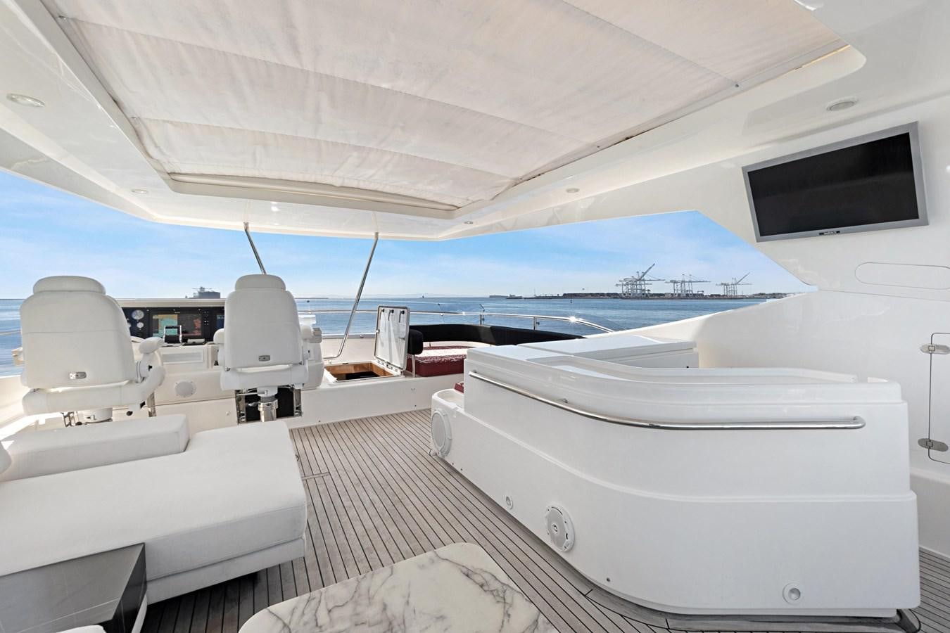 a room with a large white boat aboard EL PAVICA Yacht for Sale