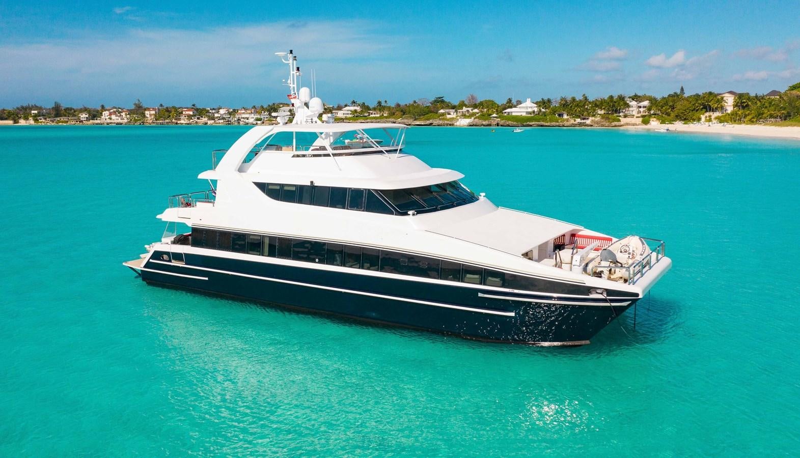 a large white boat in the water aboard PEGASUS IX Yacht for Sale