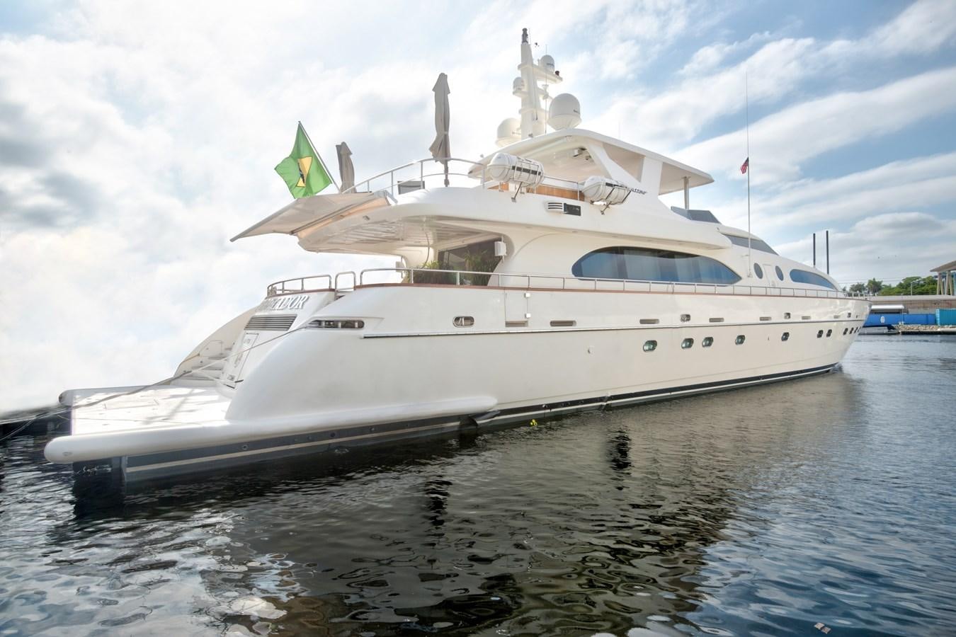 a white yacht in the water aboard LUISAMAY Yacht for Sale