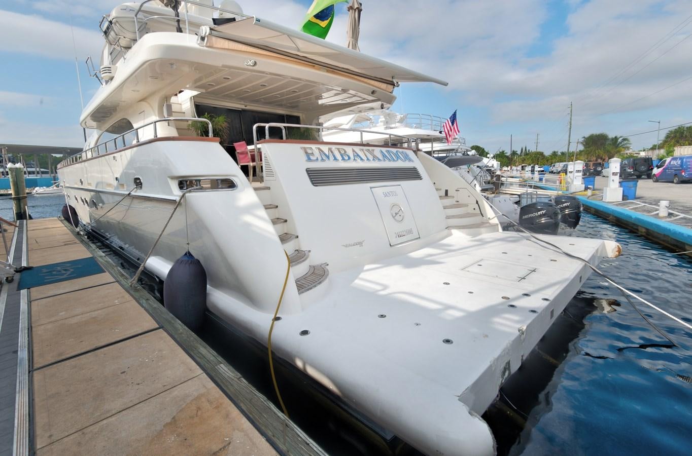 a boat docked at a pier aboard LUISAMAY Yacht for Sale