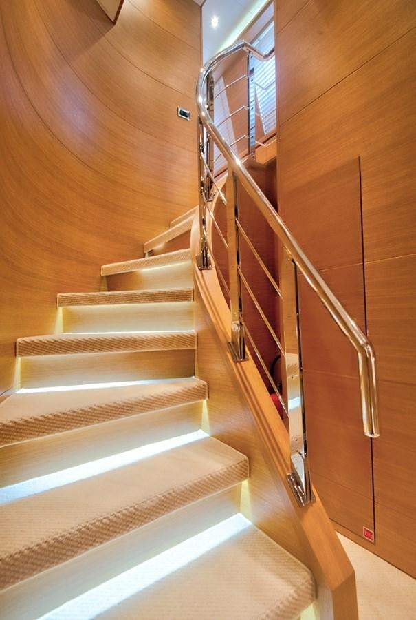 a set of stairs in a room aboard LUISAMAY Yacht for Sale