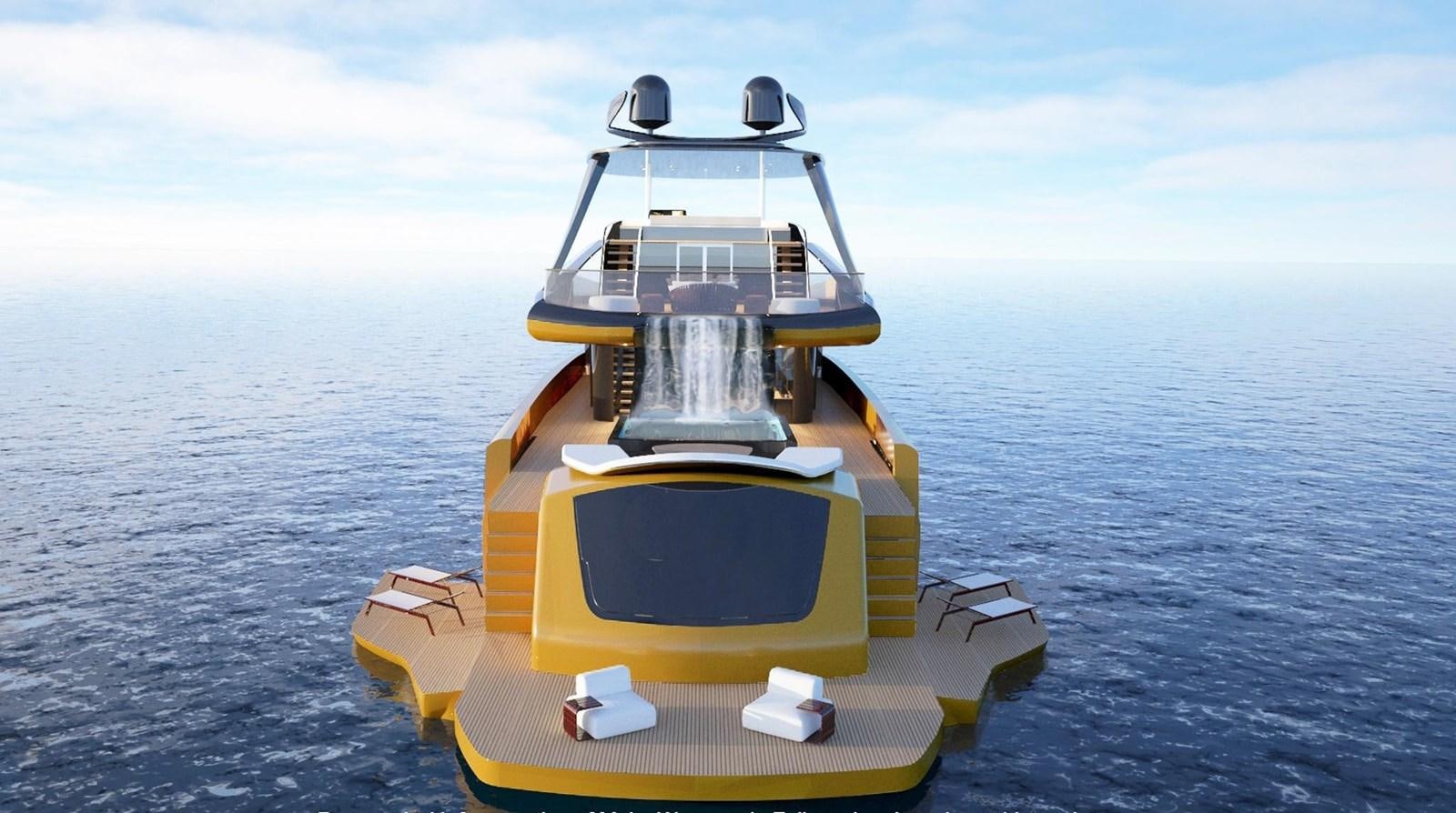 a yellow and black boat in the water aboard CUSTOM Yacht for Sale