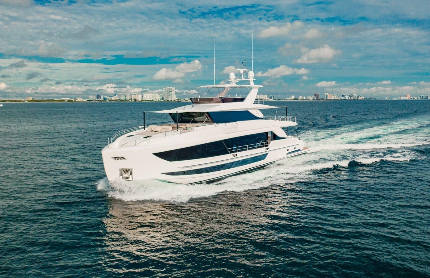 a white yacht in the water aboard FD100-908 IN PRODUCTION Yacht for Sale