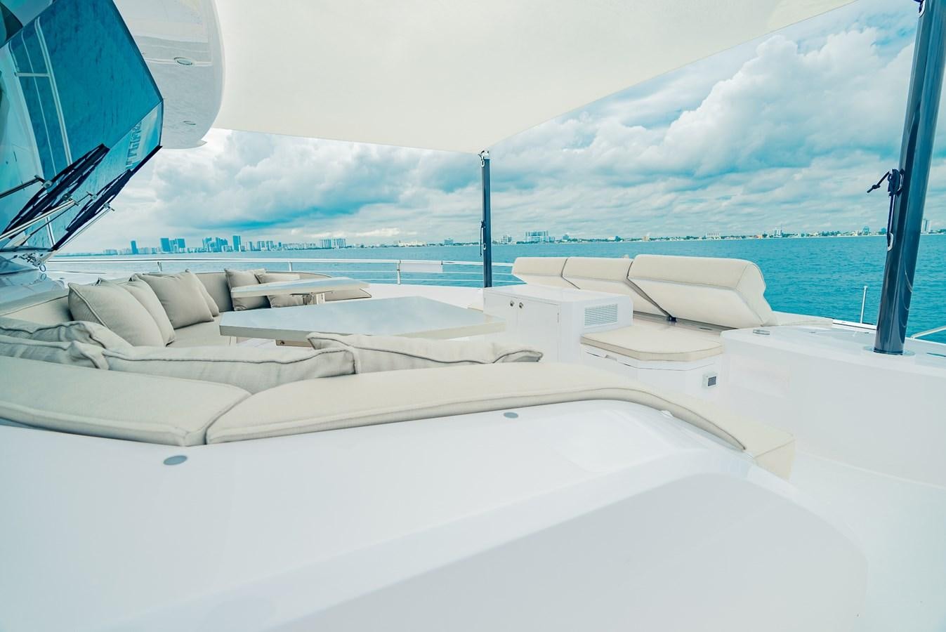 a room with a large window and a view of the ocean aboard FD100-908 IN PRODUCTION Yacht for Sale