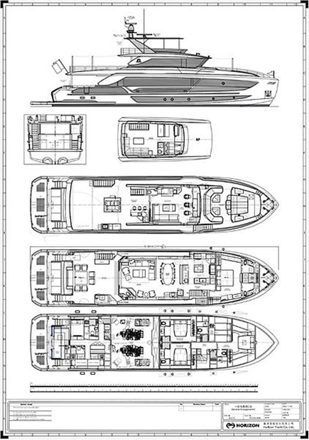 diagram, engineering drawing aboard FD100-908 IN PRODUCTION Yacht for Sale