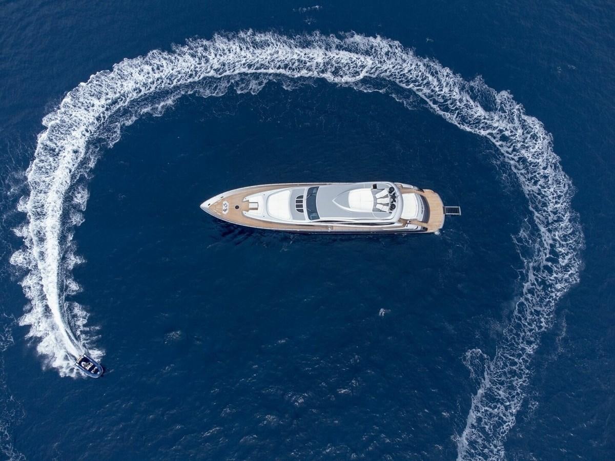 a plane flying over water aboard REBOOT Yacht for Sale
