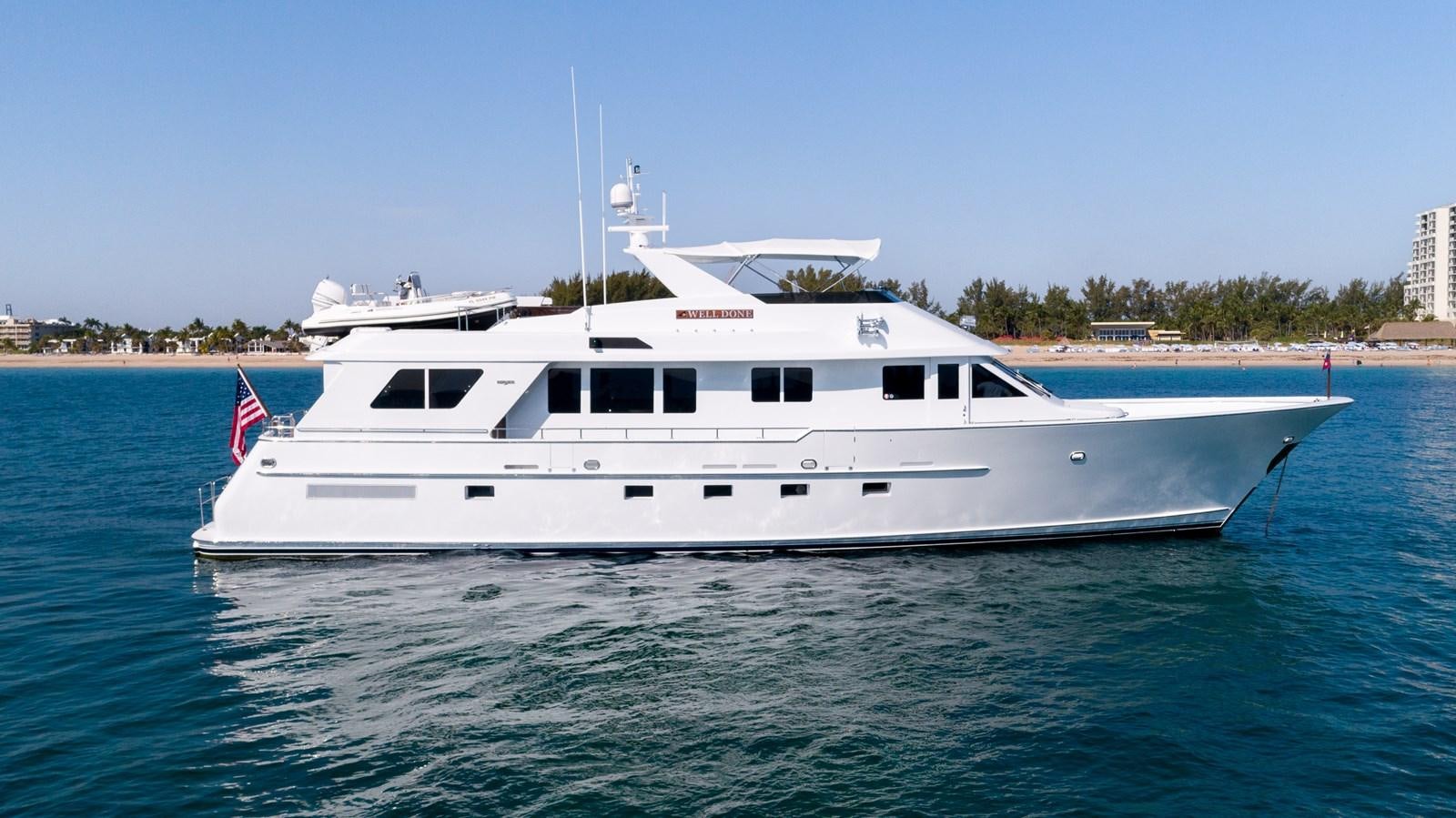 a boat on the water aboard WELL DONE Yacht for Sale