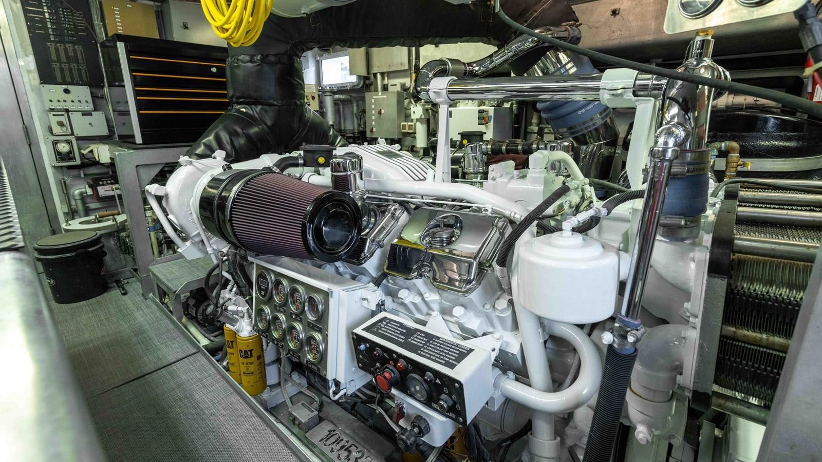 a machine with a large amount of wires aboard WELL DONE Yacht for Sale