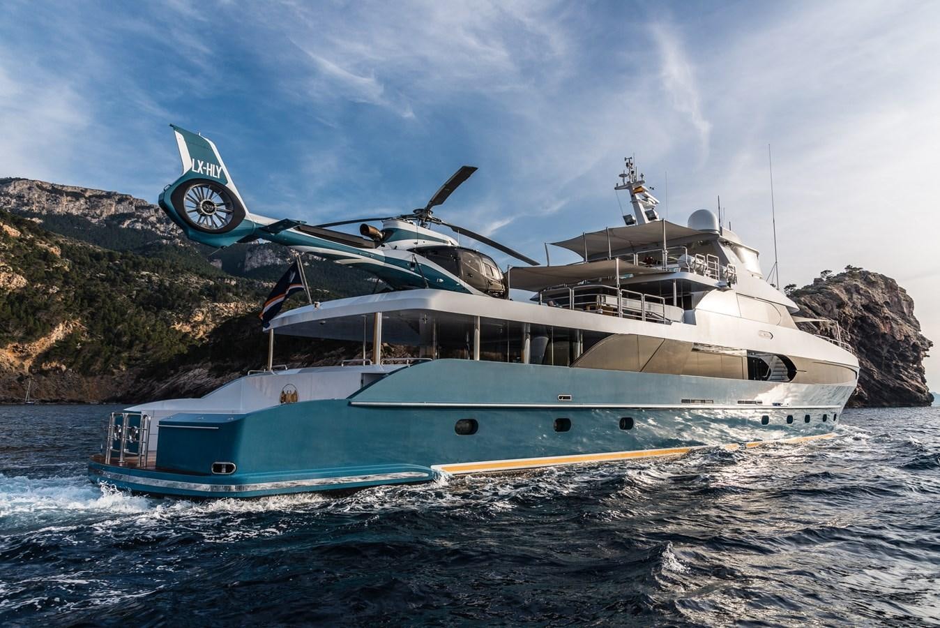 a boat on the water aboard FLYING MANTA Yacht for Sale