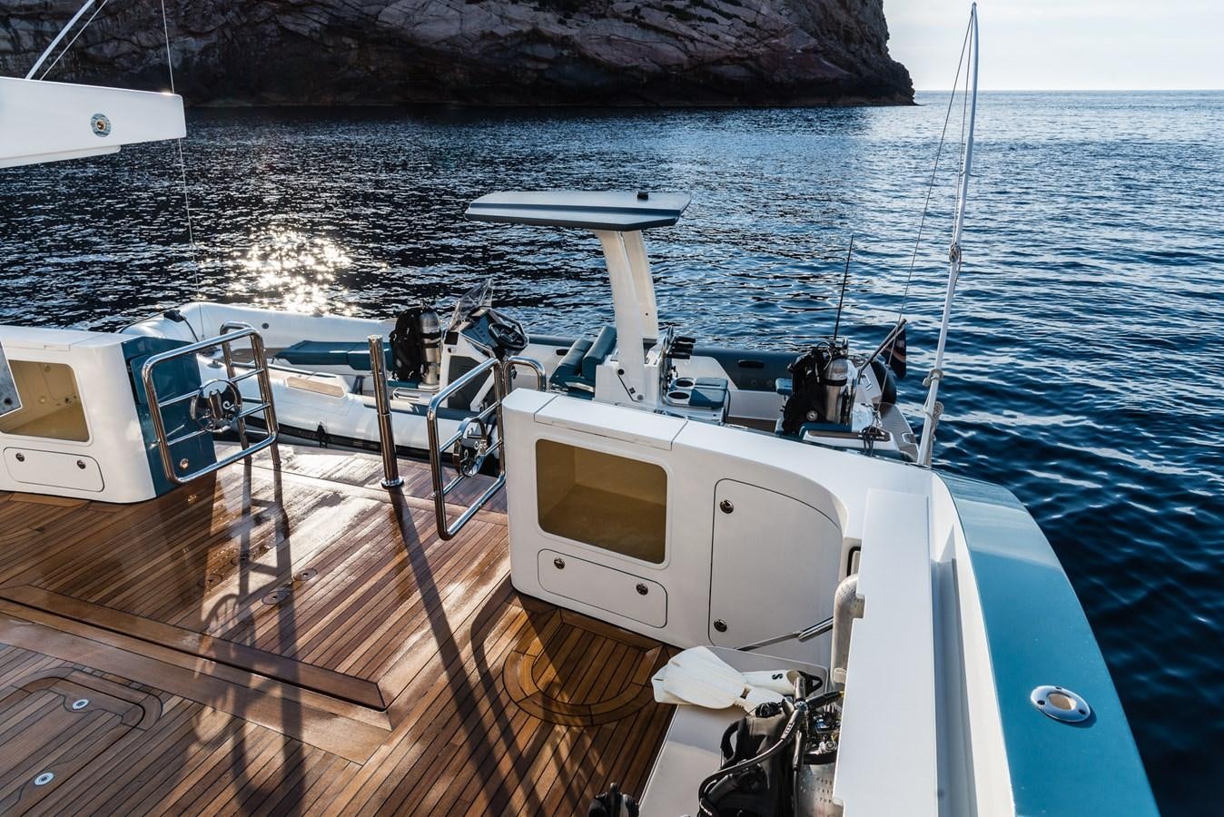 a boat on the water aboard FLYING MANTA Yacht for Sale
