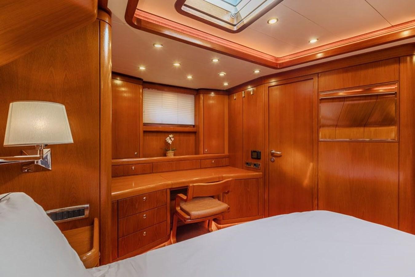 a room with a table and chairs aboard PAULINE AF SKANOR Yacht for Sale
