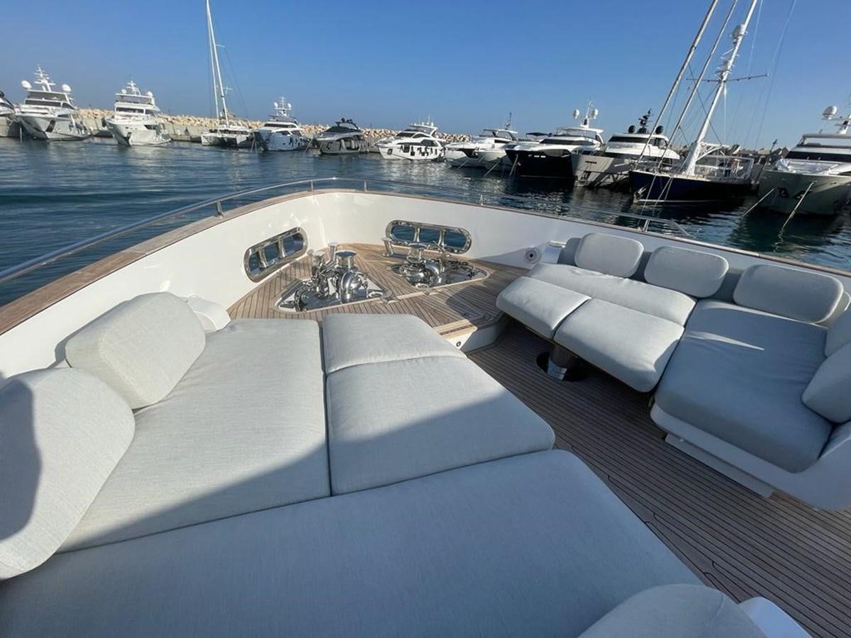 a boat dock with many boats aboard KIKI Yacht for Sale