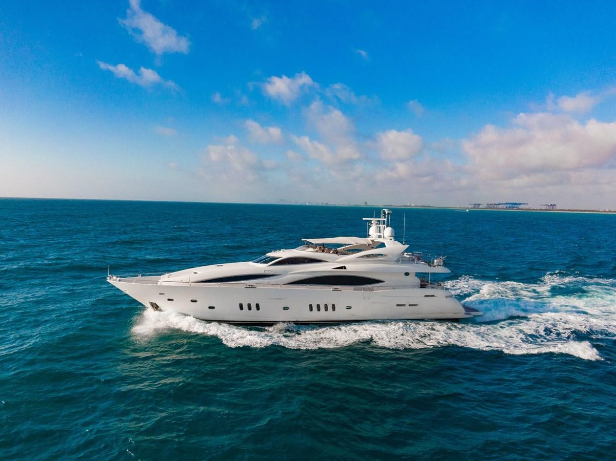 a white boat in the water aboard 105 MOTOR Yacht for Sale