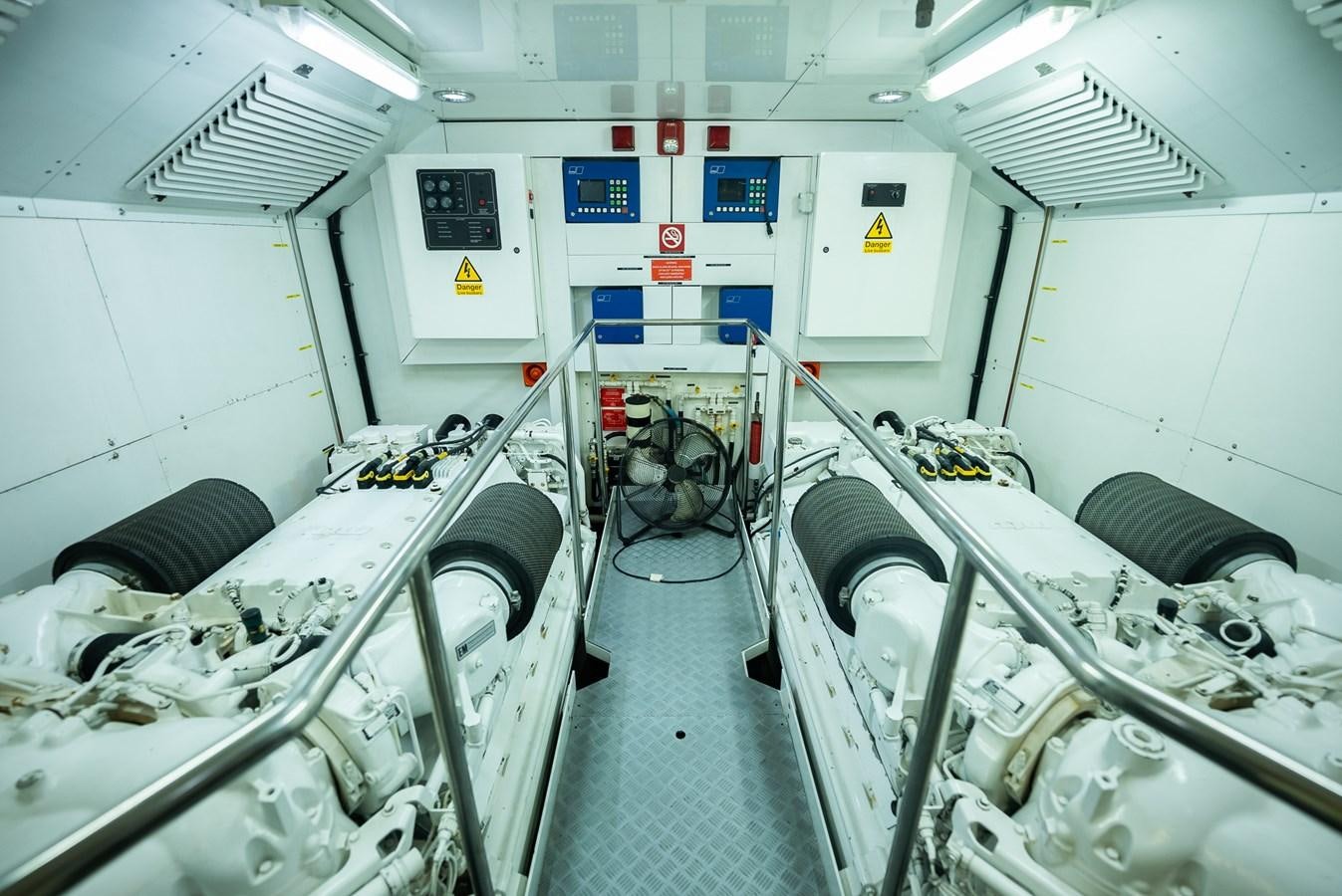 a room with machinery aboard 105 MOTOR Yacht for Sale