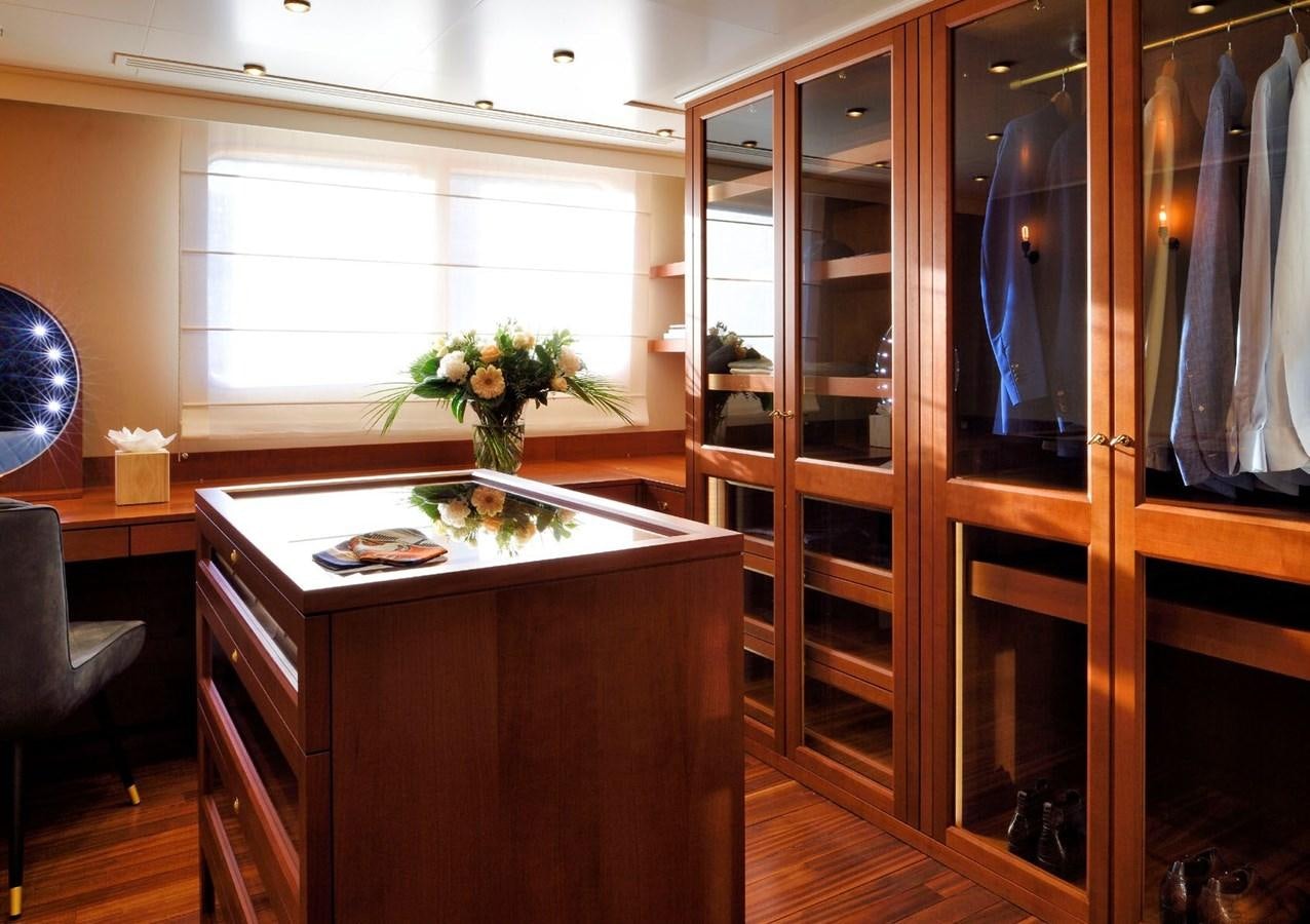 a kitchen with a glass door aboard SANOO Yacht for Sale
