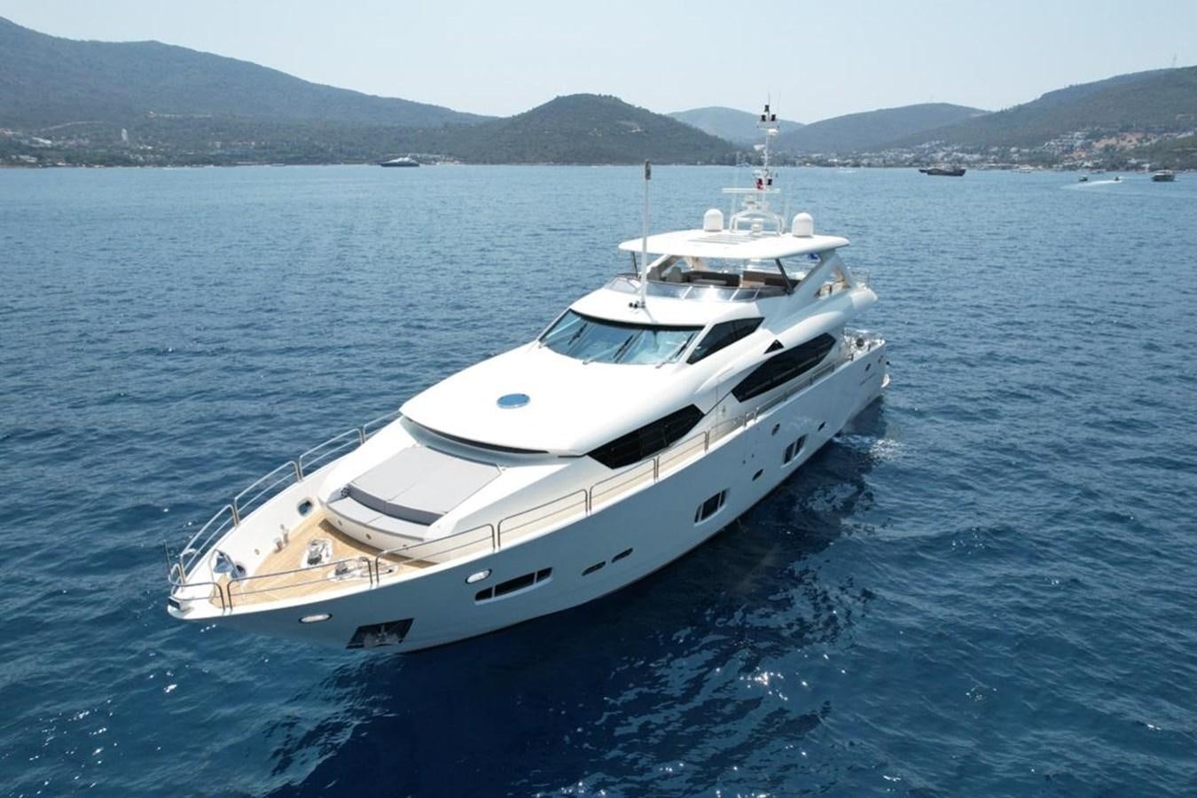 a white yacht in the water aboard SUNSEEKER 34M Yacht for Sale