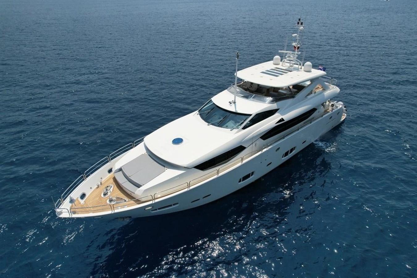 a white yacht in the water aboard SUNSEEKER 34M Yacht for Sale