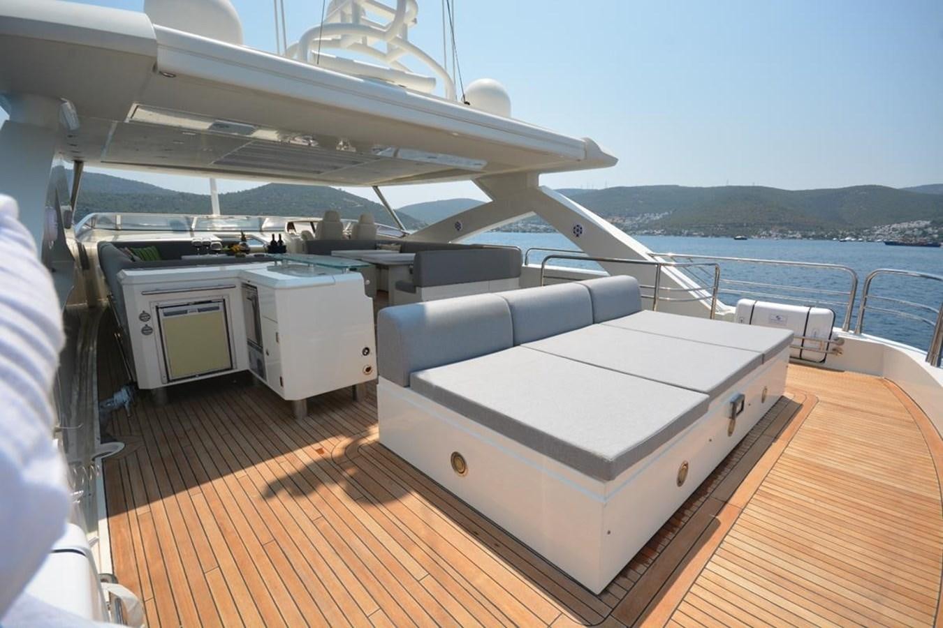 a boat on a deck aboard SUNSEEKER 34M Yacht for Sale
