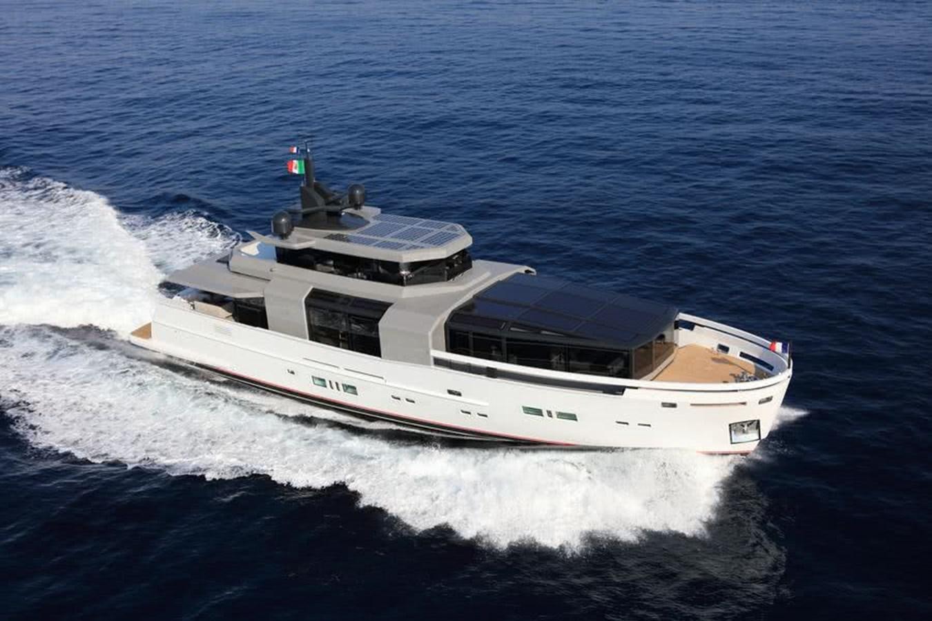 a boat on the water aboard ARCADIA 100 Yacht for Sale