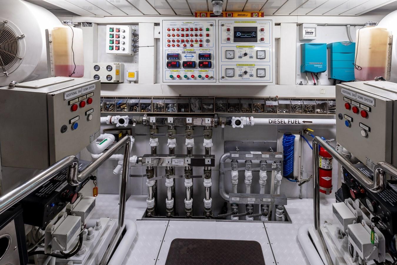 a room with machinery aboard FELICITA Yacht for Sale