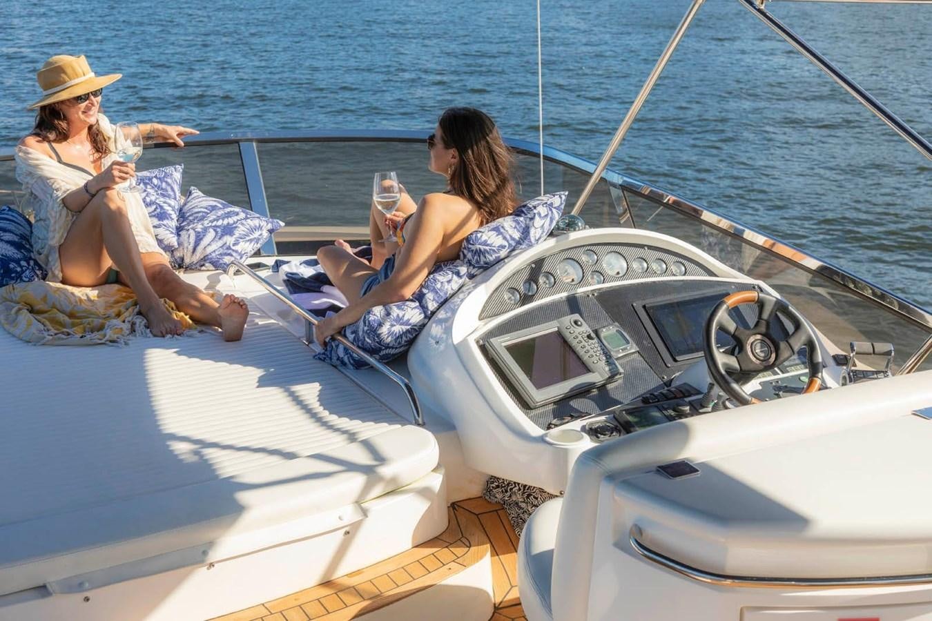 a group of people sitting on a boat aboard UNFORGETTABLE Yacht for Sale