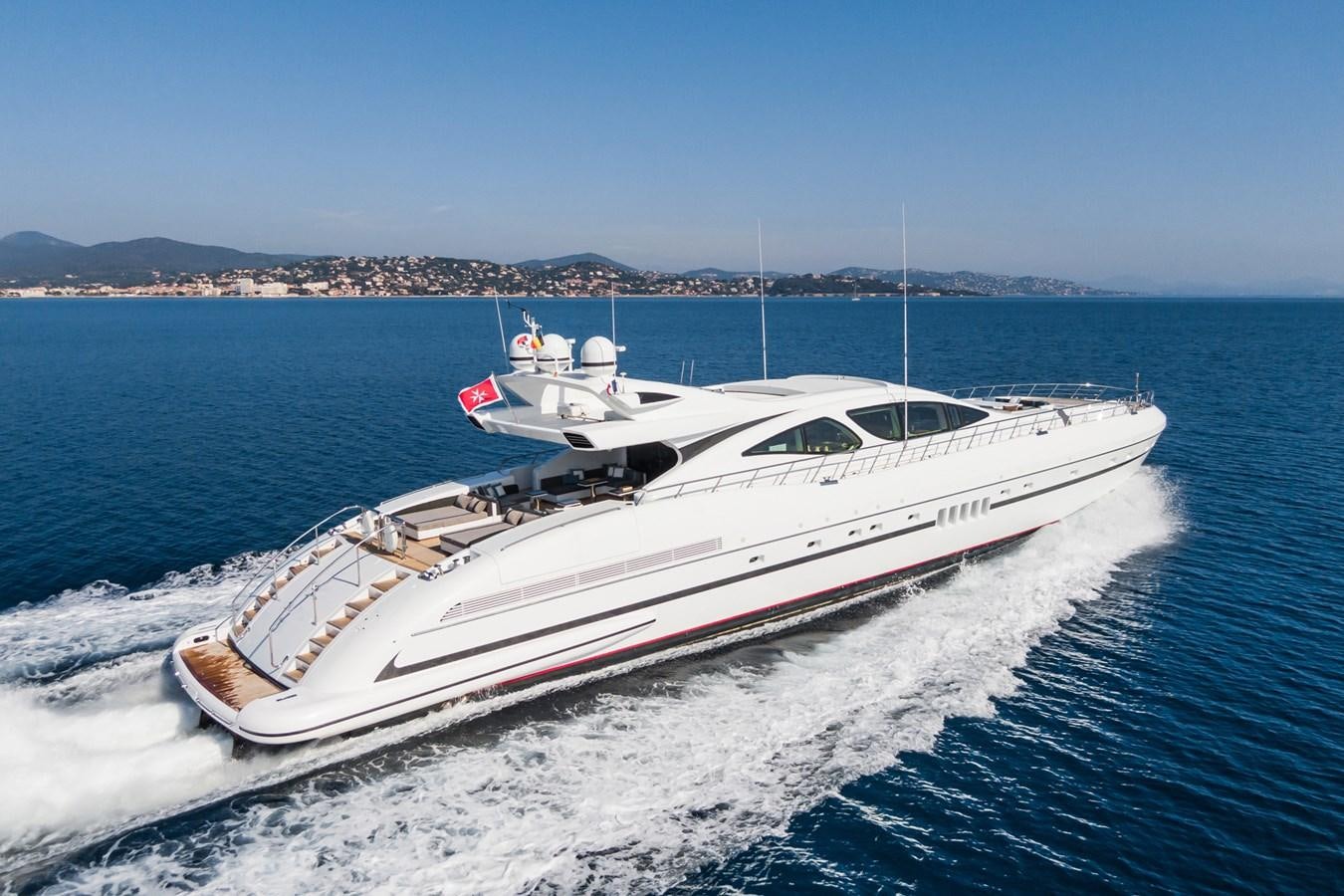 a boat on the water aboard MANGUSTA 130 Yacht for Sale