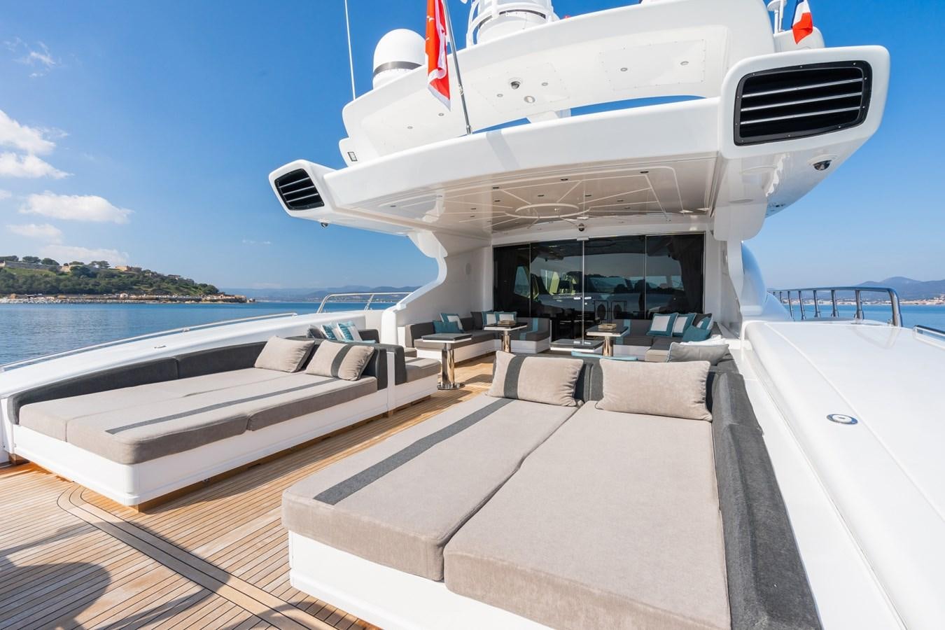 a boat on the water aboard MANGUSTA 130 Yacht for Sale