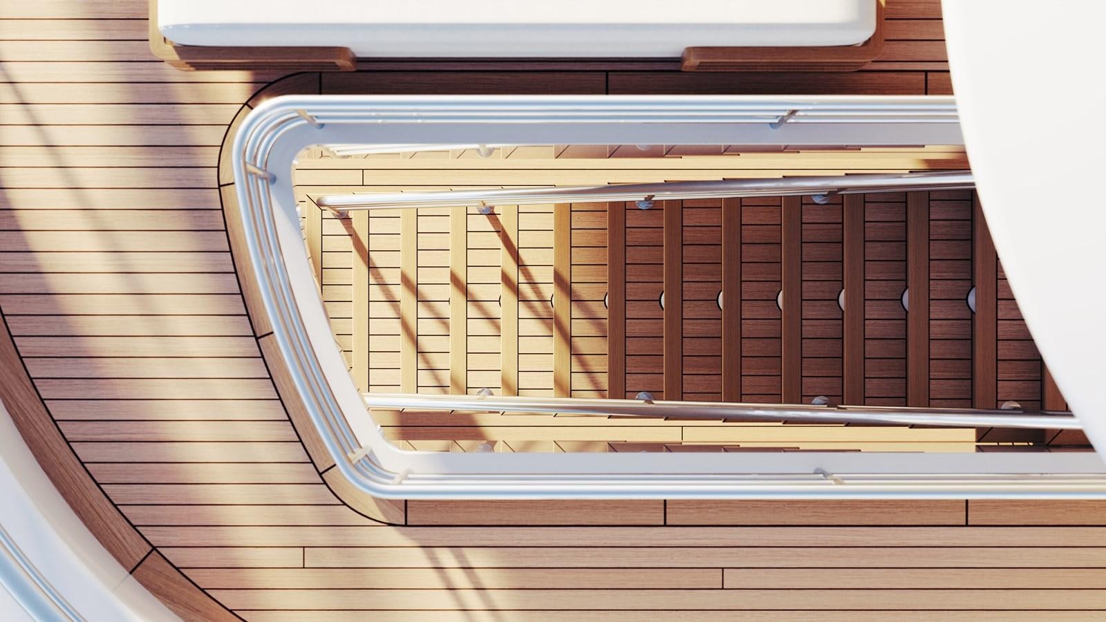 a wooden shelf with a few items aboard SAKURA Yacht for Sale