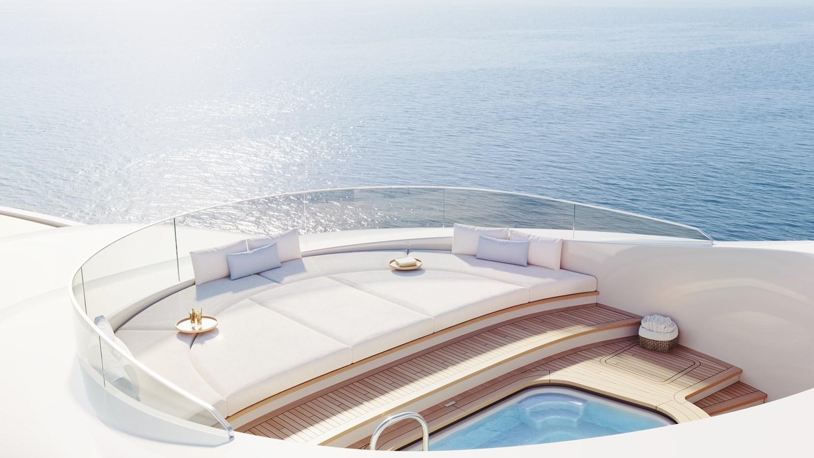 a room with a large window overlooking the ocean aboard SAKURA Yacht for Sale