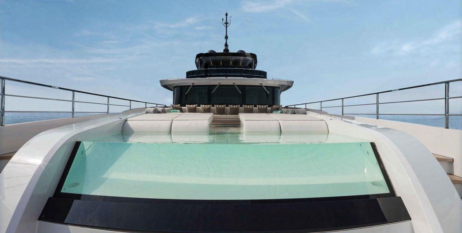 a large white boat with a dome on the front aboard SUNNY Yacht for Sale