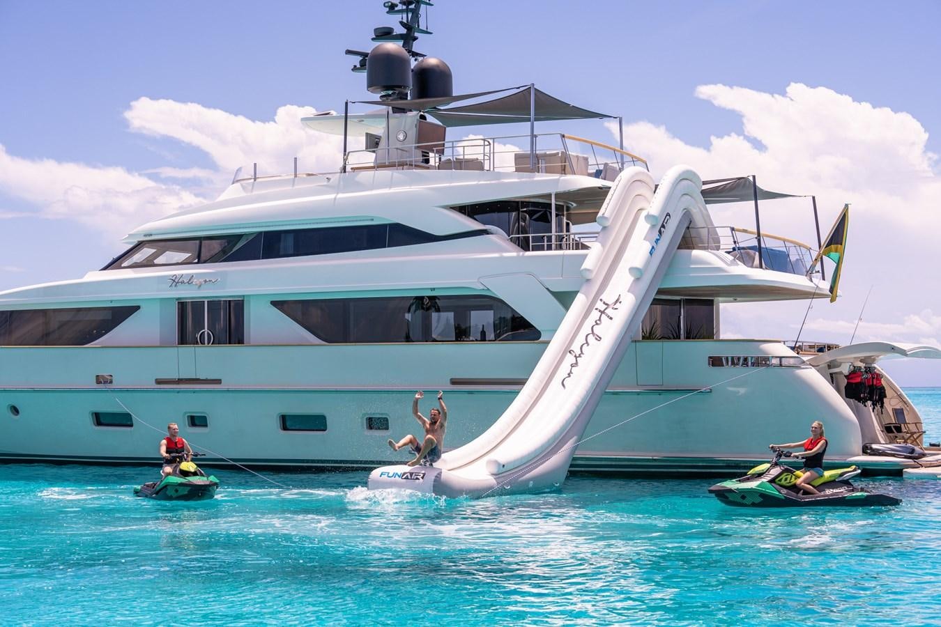 a boat with people on it aboard HALCYON Yacht for Sale