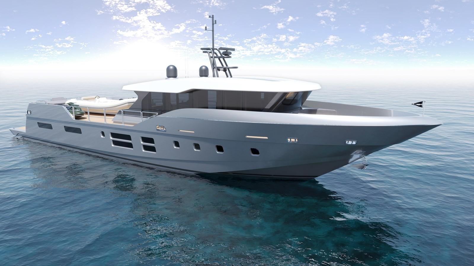 a large white yacht in the water aboard OCEANIC 100 SHADOW Yacht for Sale
