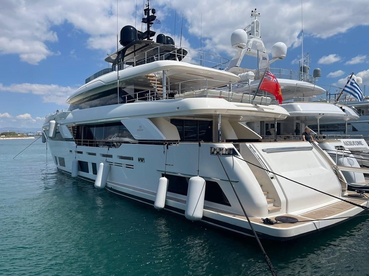 a large white boat in the water aboard "THIRTY SEVEN Yacht for Sale