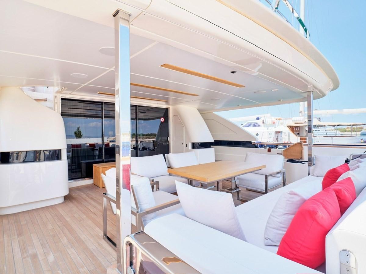 a room with a table and chairs aboard "THIRTY SEVEN Yacht for Sale