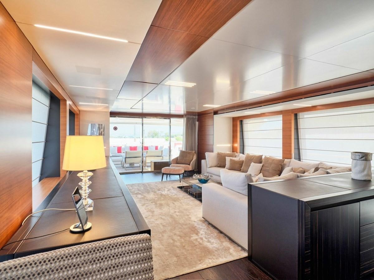 a living room with a large window aboard "THIRTY SEVEN Yacht for Sale