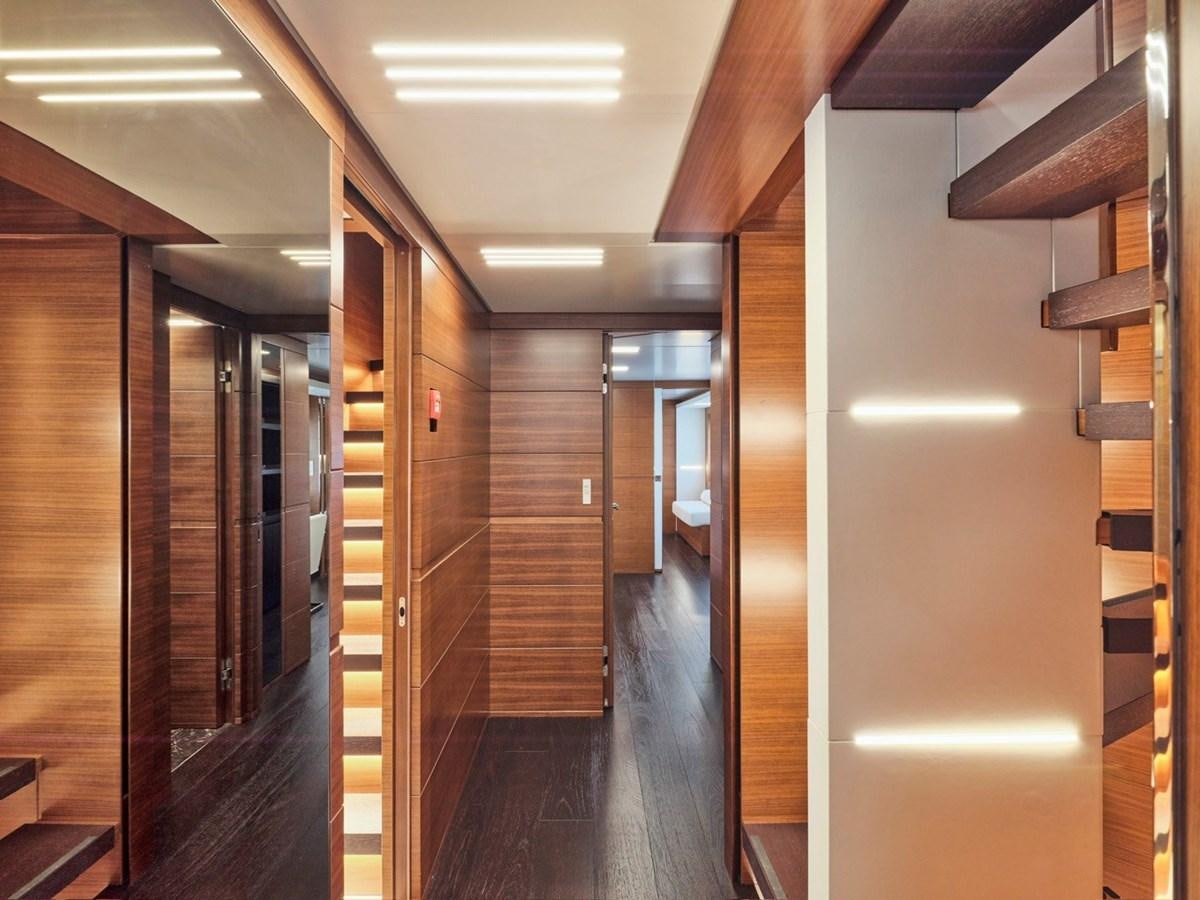 a hallway with several doors aboard "THIRTY SEVEN Yacht for Sale