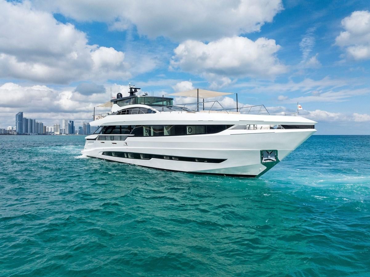 a white yacht in the water aboard LADY K Yacht for Sale