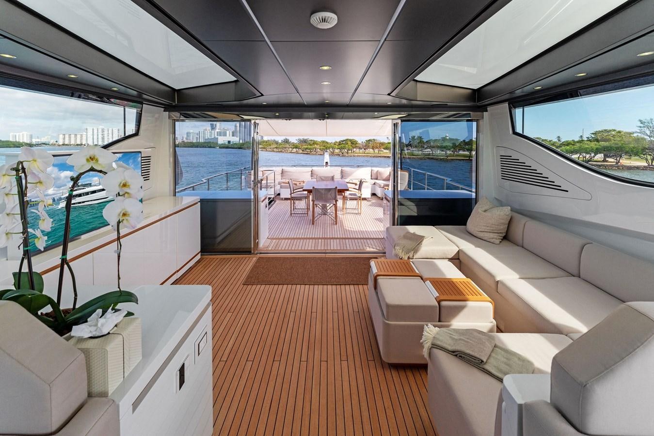 inside of a car aboard LADY K Yacht for Sale