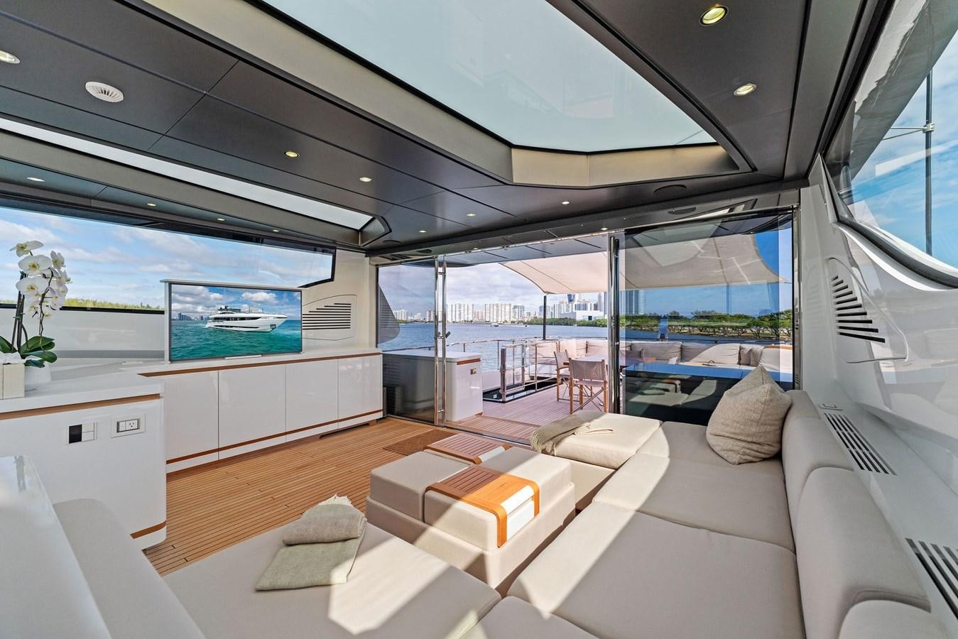 inside of a car aboard LADY K Yacht for Sale