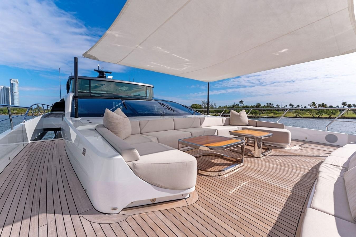 a boat on a deck aboard LADY K Yacht for Sale