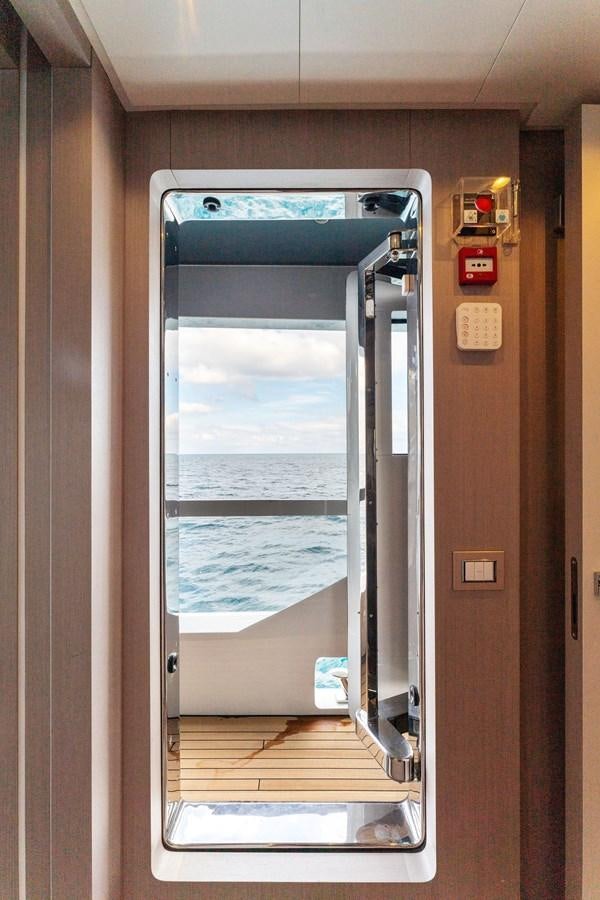 a door with a window aboard LADY K Yacht for Sale