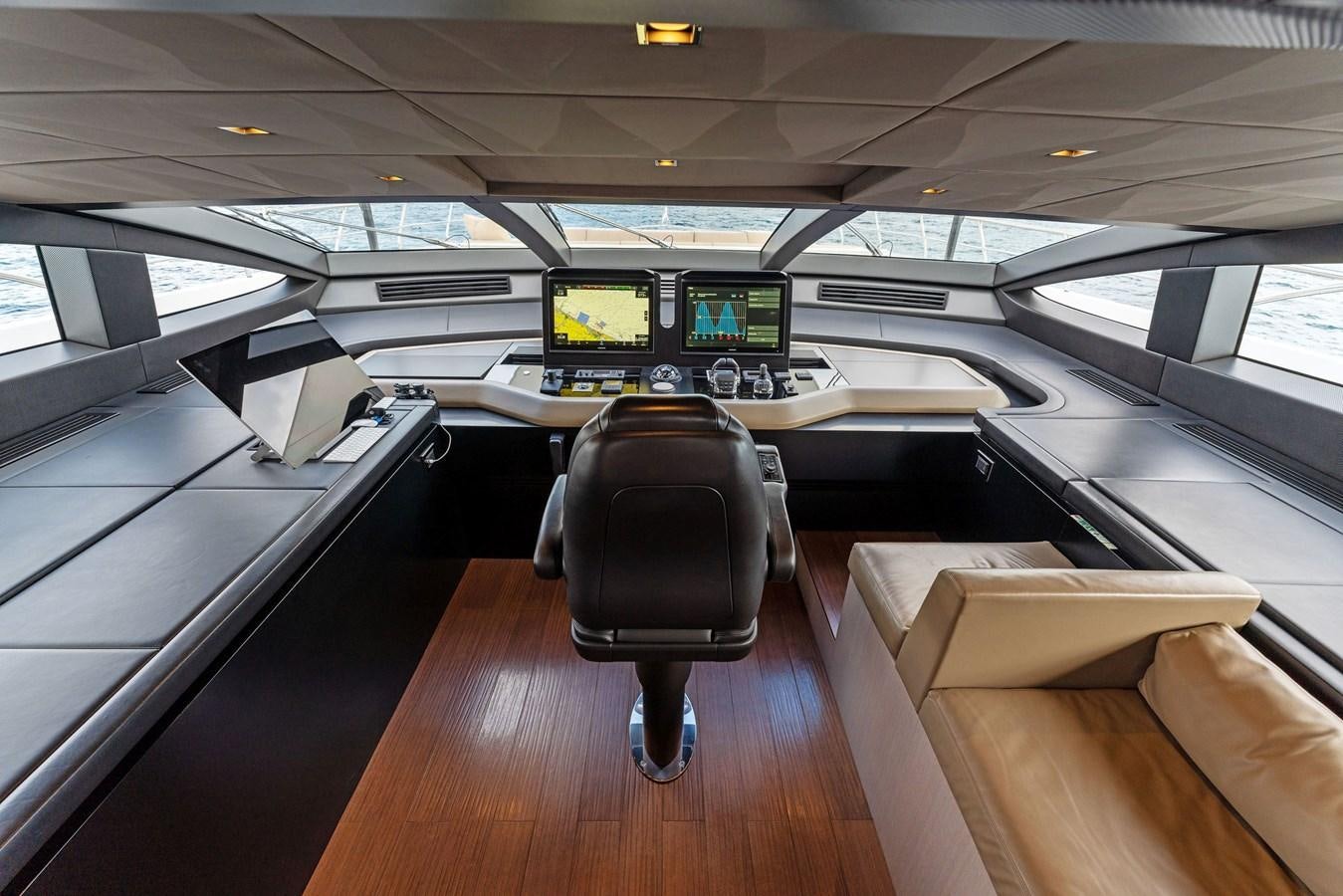 a chair in a room aboard LADY K Yacht for Sale