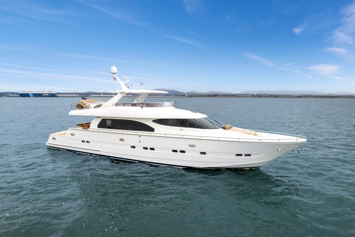 a white yacht in the water aboard VAMOS A VER Yacht for Sale