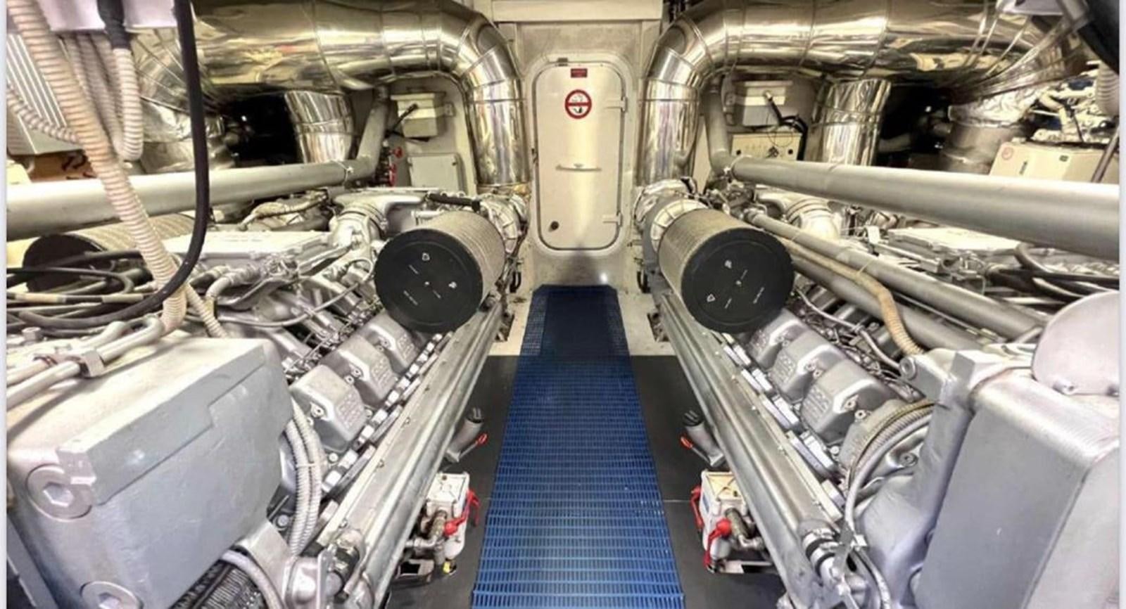 a large metal machine aboard DG Yacht for Sale