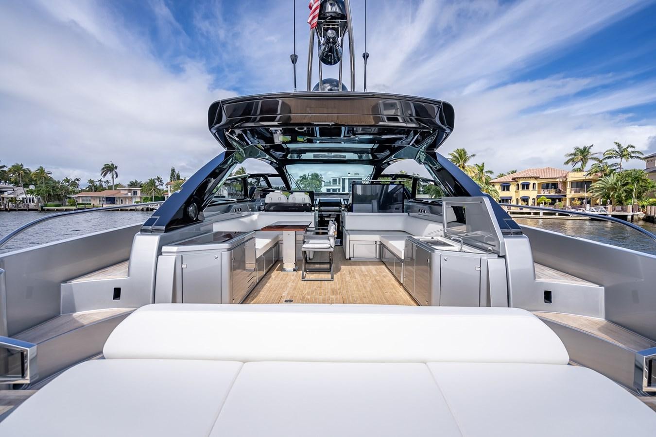 the front of a boat aboard JACQPOT Yacht for Sale