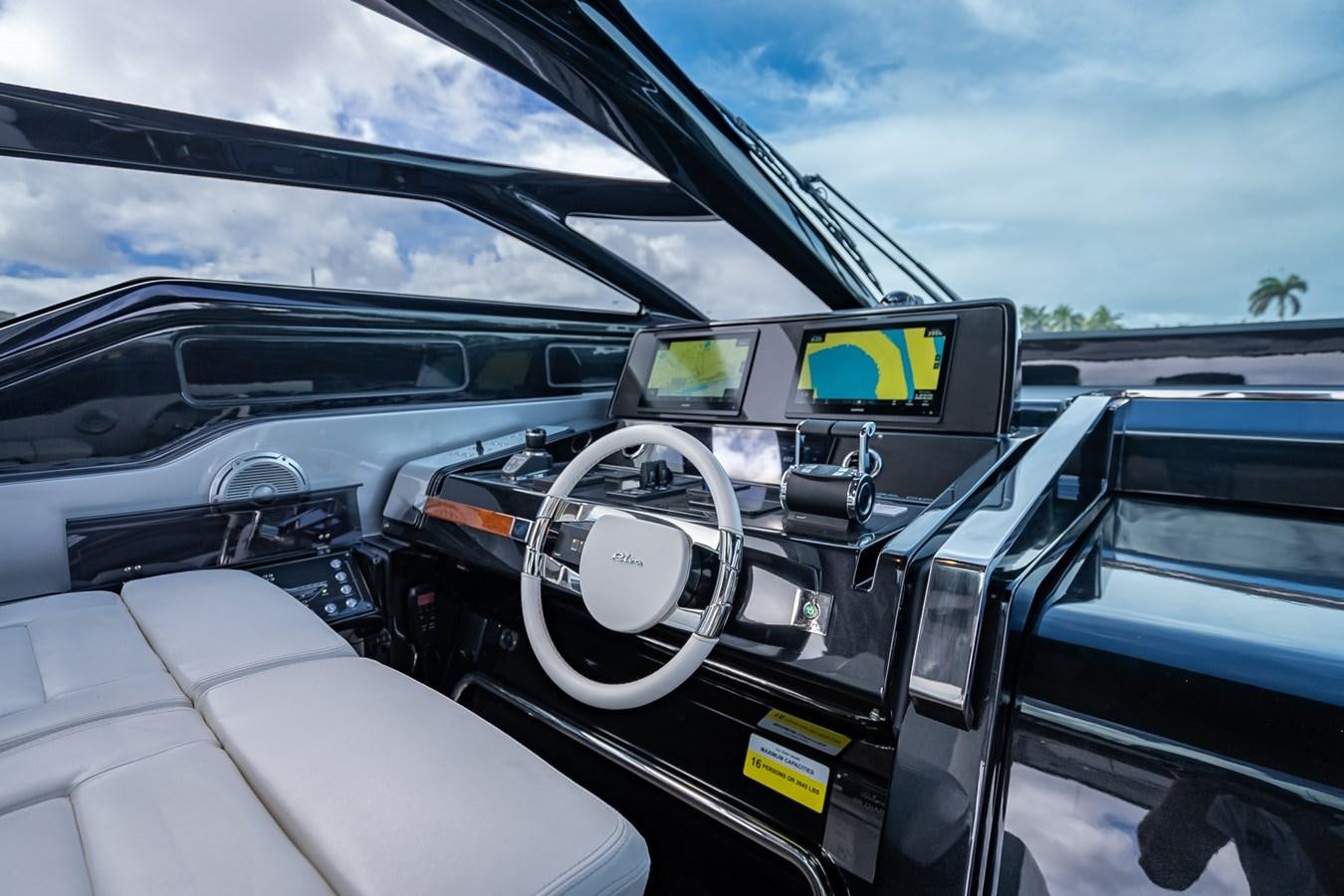 the inside of a car aboard JACQPOT Yacht for Sale